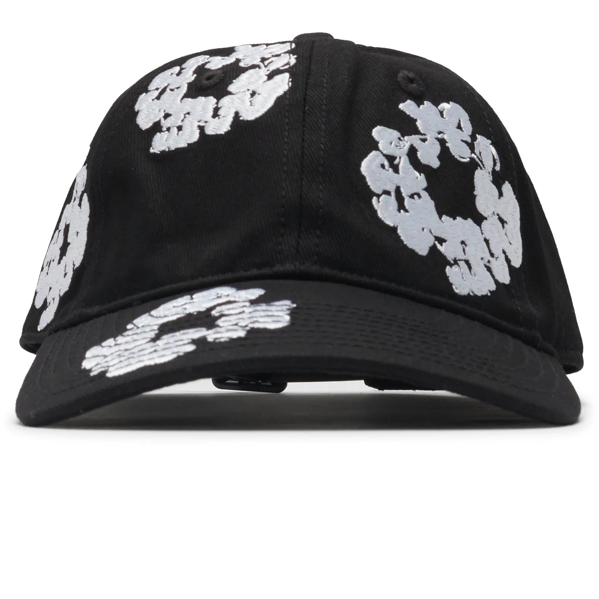 Front View of Denim Tears The Cotton Wreath Black Cap SS25ANE11782042